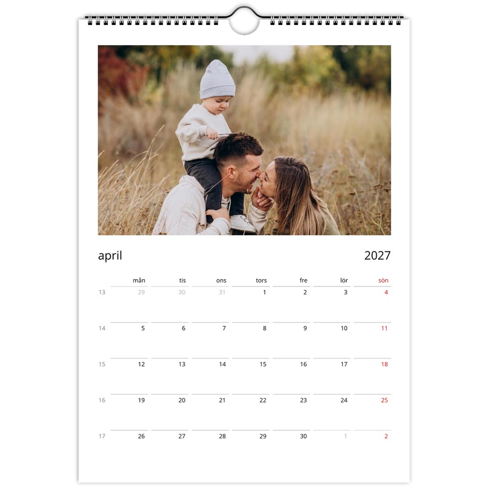 Designa egen fotokalender online – Skapa din kalender 2027 - A4