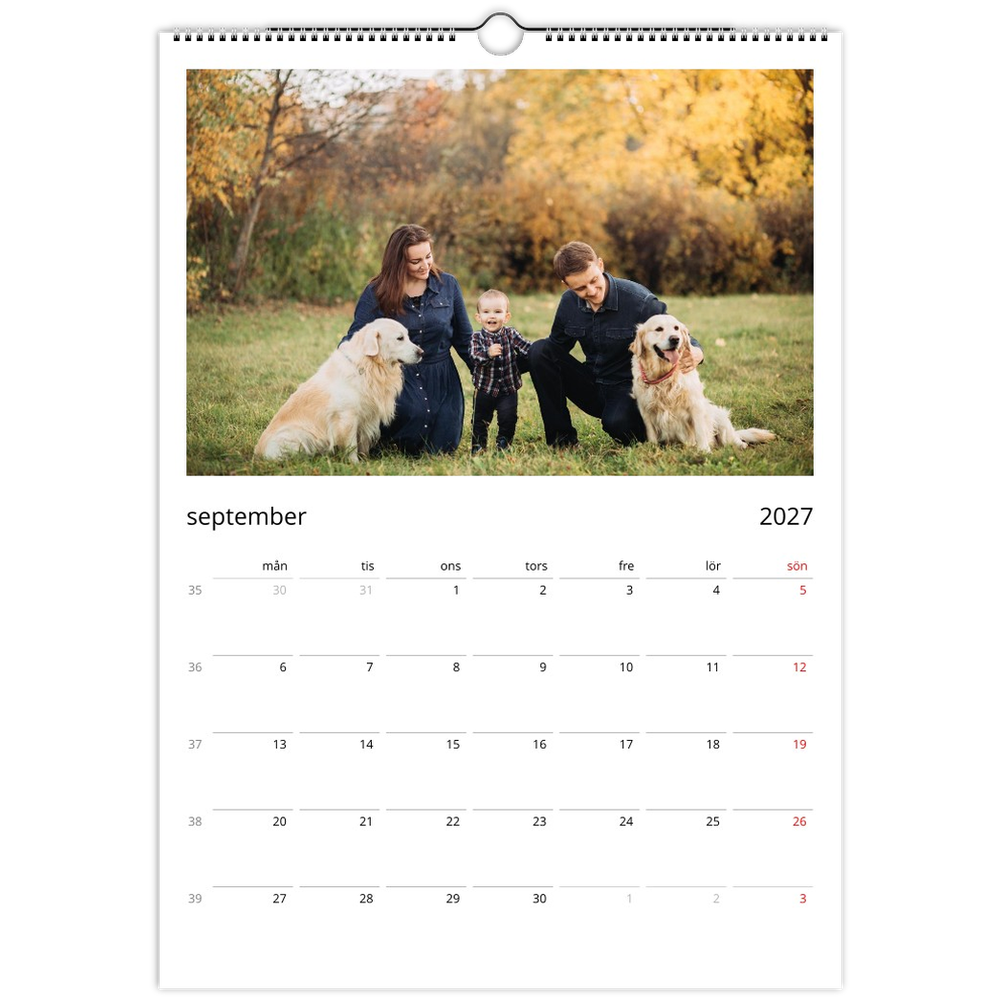Designa egen fotokalender online – Skapa din kalender 2027 - A3